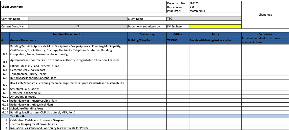 FM Project Requirements and Acceptance Certificate