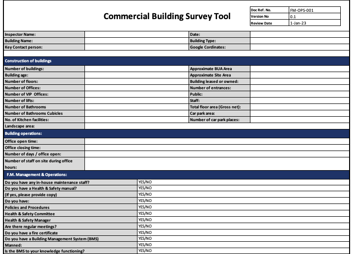 Commercial Building Property Asset Survey Tool