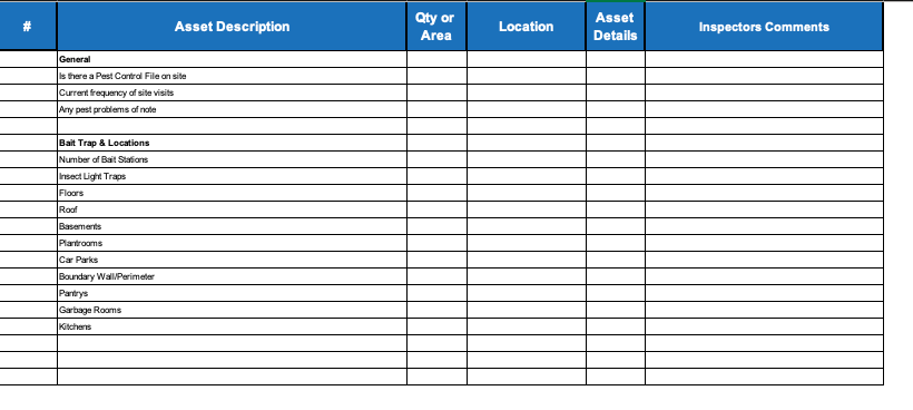 Facility Management Site Survey _ Data Collection Tool - All Services