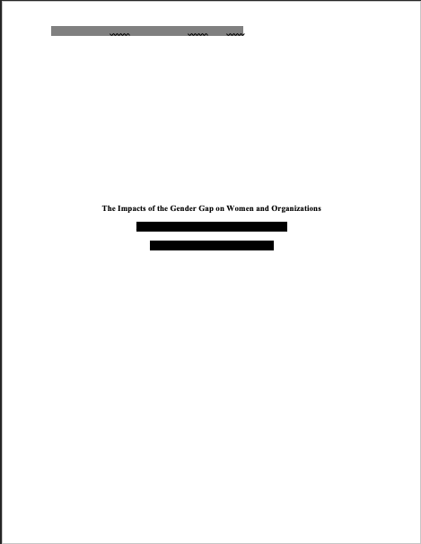 The Impacts of the Gender Gap on Women and Organizations