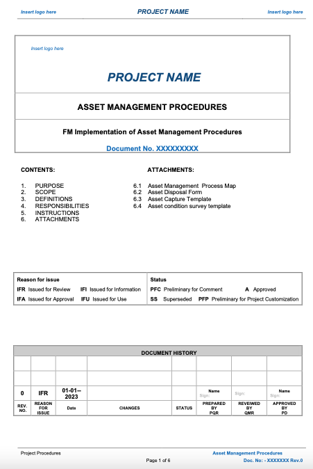 Asset Management Procedures