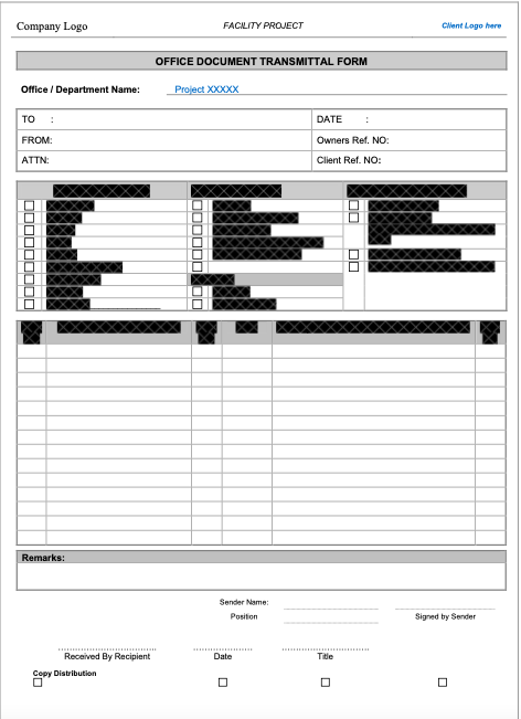 Document Transmittal Form