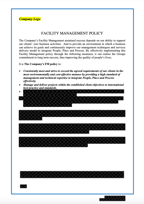 Facility Management Policy Statement